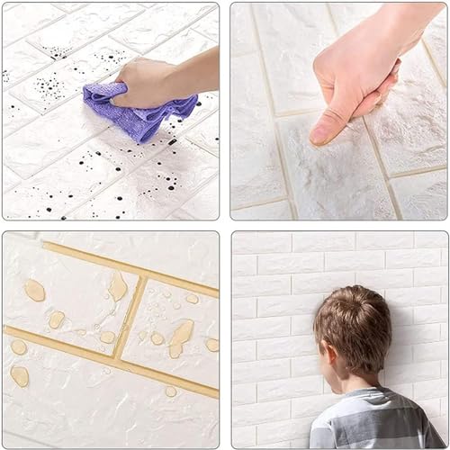 Dalles de plafond pelables adhésives et papier peint 3D épais imperméable - 5