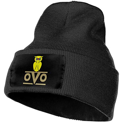 Unisex beanie hat ovo owl knit hat cap skull cap black