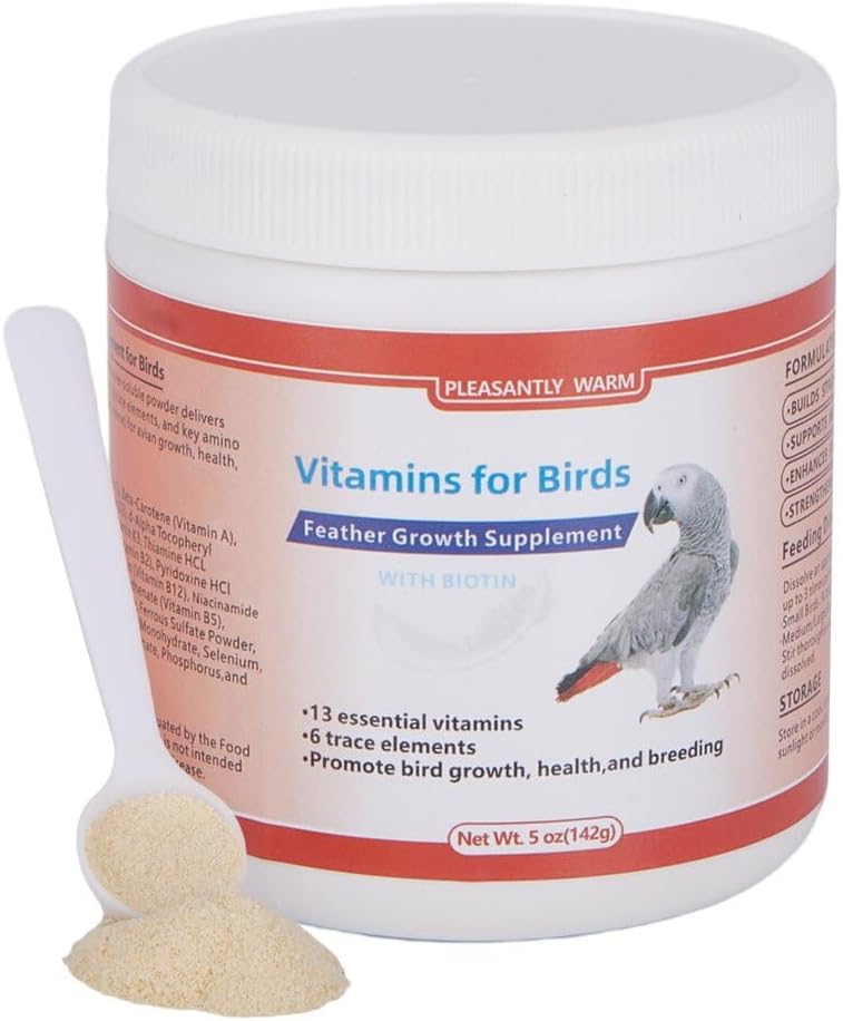 Bird Vitamins & Minerals Supplement – 5oz-Complete Nutrition for Parrots, Cockatiels & Small Birds