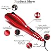 Automatic Hair Curler, Hair Rotating Curling Wand with Extended Ceramic Barrel, Auto Off, Red