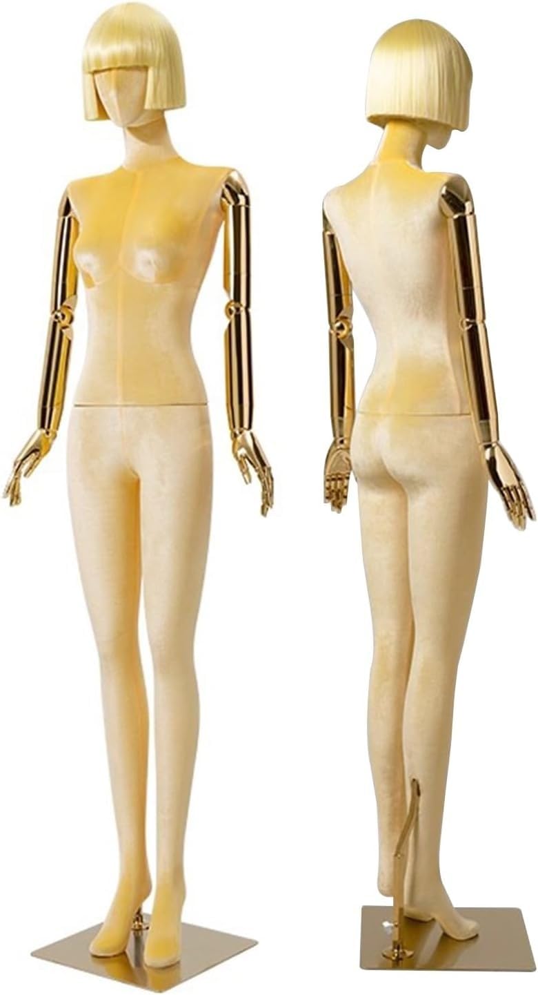 CONGRUI Body Retail Mannequins 72.83in High Velvet Torso Suitable For Clothing Store Windows Sports Stores(Brown)