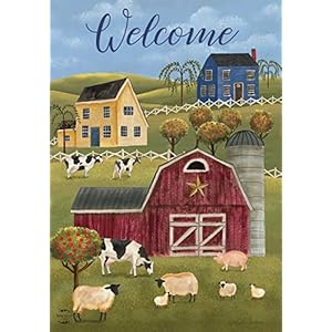 Spring Countryside Welcome Garden Flag Primitive Salt Box House 12.5" x 18" Spring Countryside Welcome Garden Flag Primitive Salt Box House 125 x 18