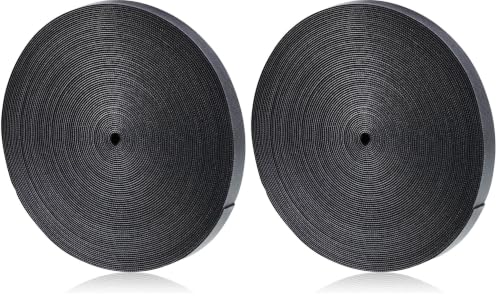 Image of WILLBOND 3 /4 Inch X 90 ft 1 Roll of Heavy Duty Industrial Hook and Loop Strap Roll, Reusable Nylon Cable Management Strap for Server Rack, Workshop, HVAC Wiring, Cable Organizer Wrap (Pack of 2)
