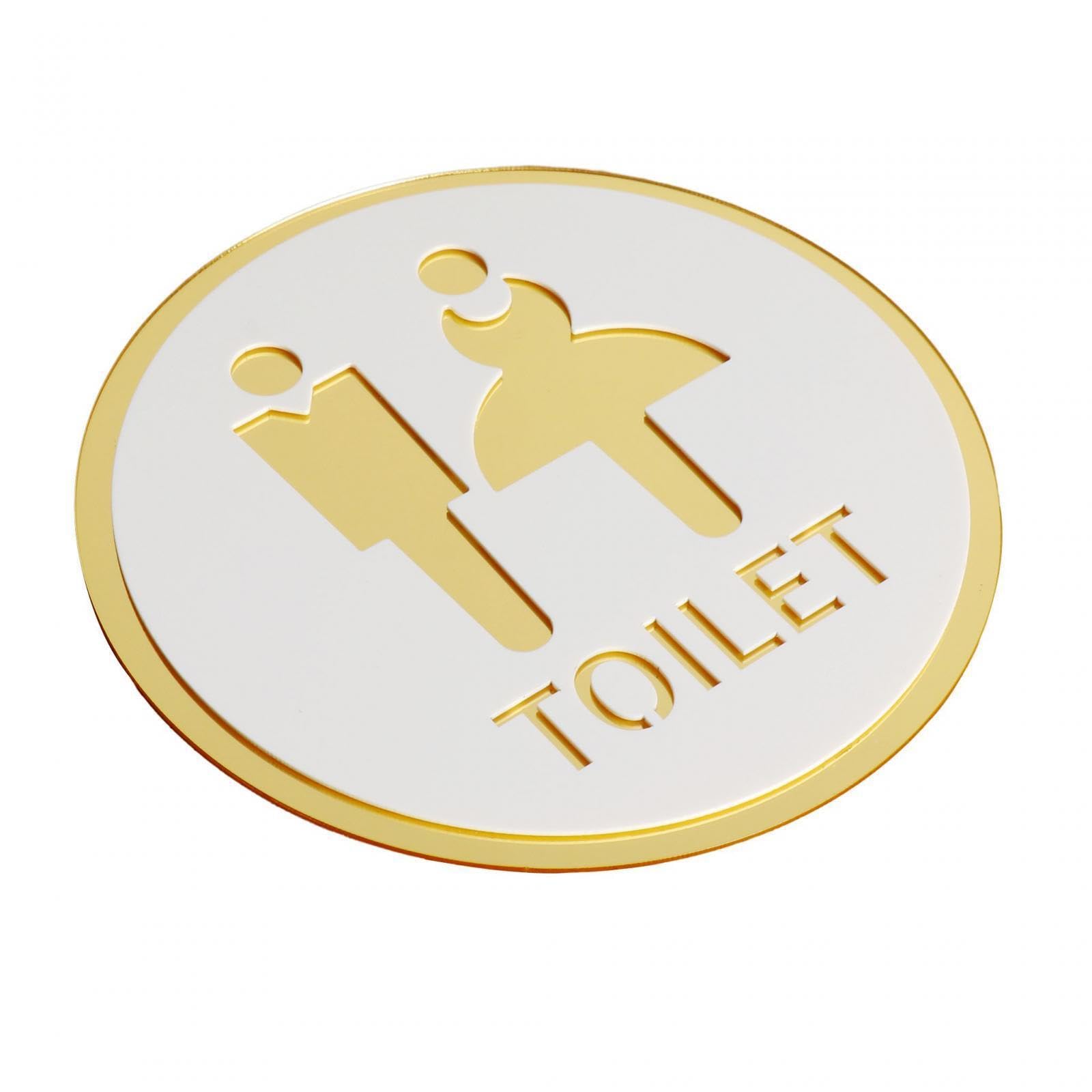 PIXZCSA Toilet Door Signage Stylish Acrylic Bathroom Sign Decor Easy-to-Read Washroom Symbols Just Peel Off Tape Off Back Of These Door Signs Restroom Sign, Style C