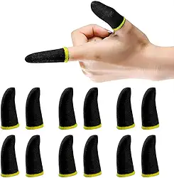 Luvinha de Dedo Gamer Anti Suor em Fibra de Carbono para Celular e Tablet Kit 12 Unidades com Toque Preciso Ideal para Free PUBG e COD Mobile (24 Unidades)