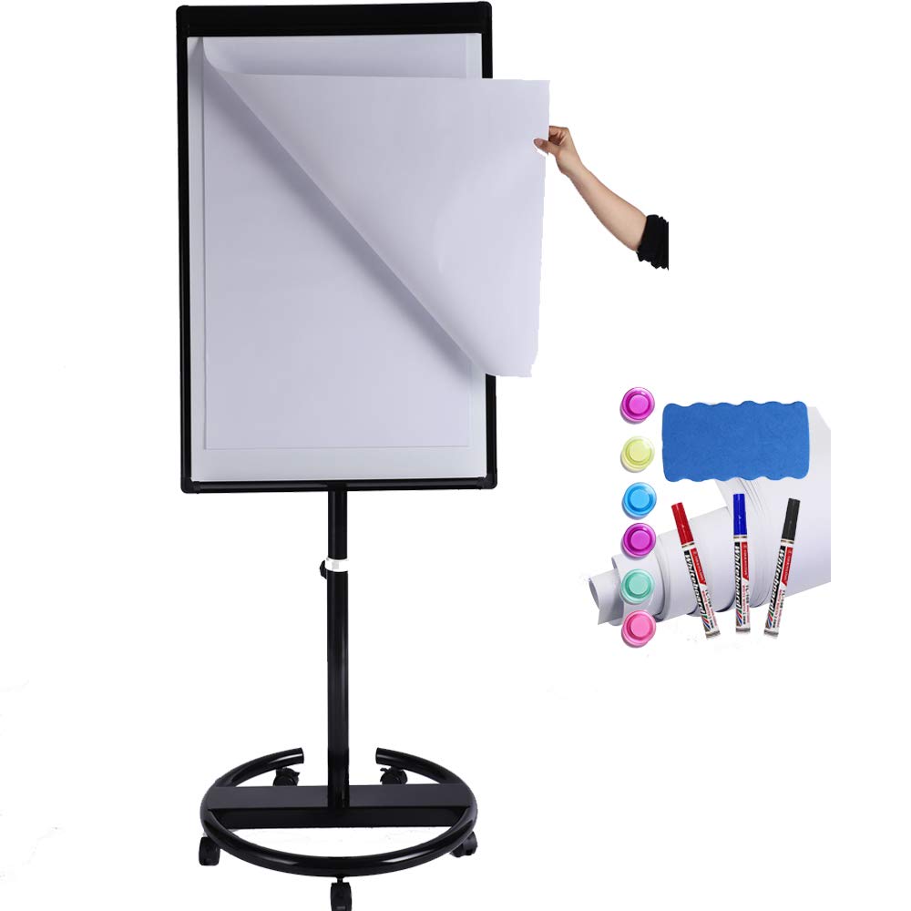 Magnetic Mobile Whiteboard/Height Adjustable Dry Erase Board Easel on Rolling Stand, 40 X 28 Inch, w/Flipchart Easel Pad, ... - Review, Price and Buying Guide