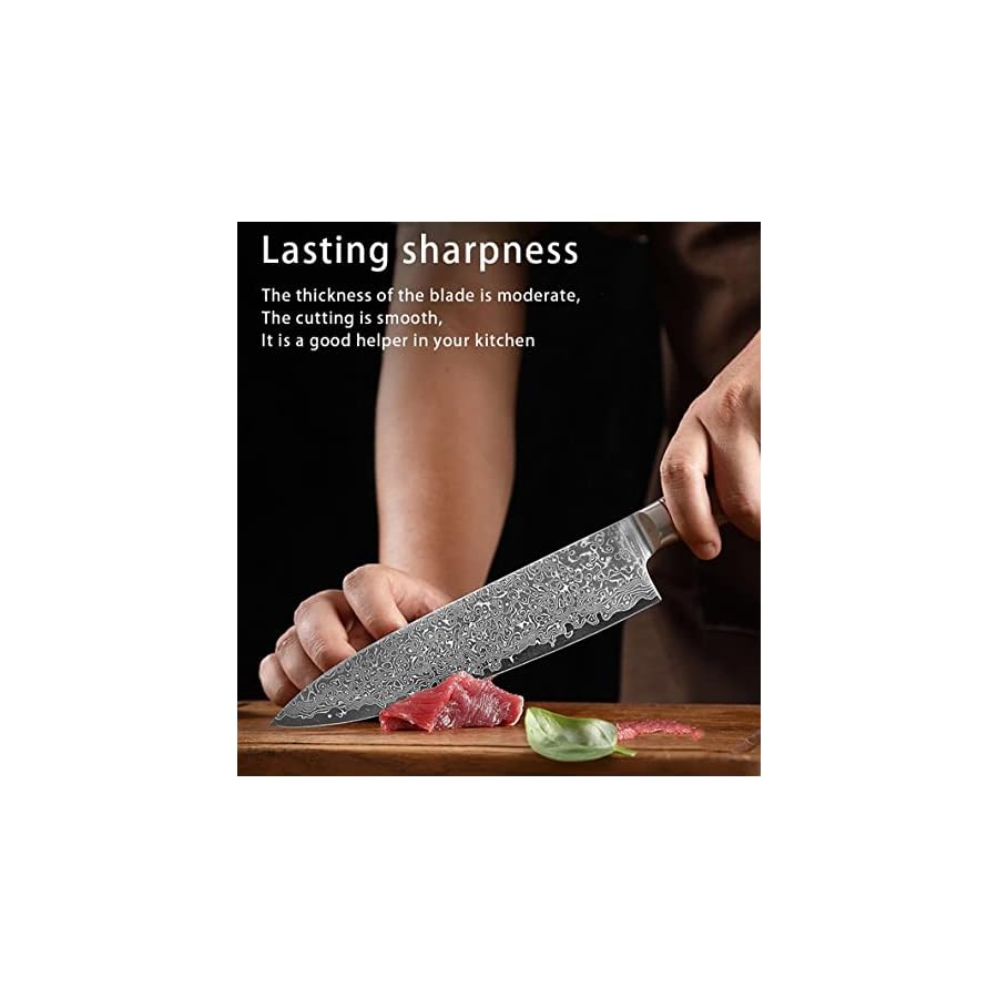 Kitchen Knife Sets, 7 PCS Kitchen Knives Sets 67 Layer VG10 Damascus Steel Pakkawood Handle Paring Boning Nakiri Santoku Chef Knife, MAYiT2855