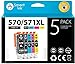 Price comparison product image Smart Ink Compatible Ink Cartridge Replacement for Canon 570 571 XL PGI 570 XL CLI 571 XL 5 Multipack (PGBK & BK/C/M/Y) for Pixma MG5750 MG6853 5751 5753 TS6052 6850 6851 6852 TS5050 5051 TS5053 6050