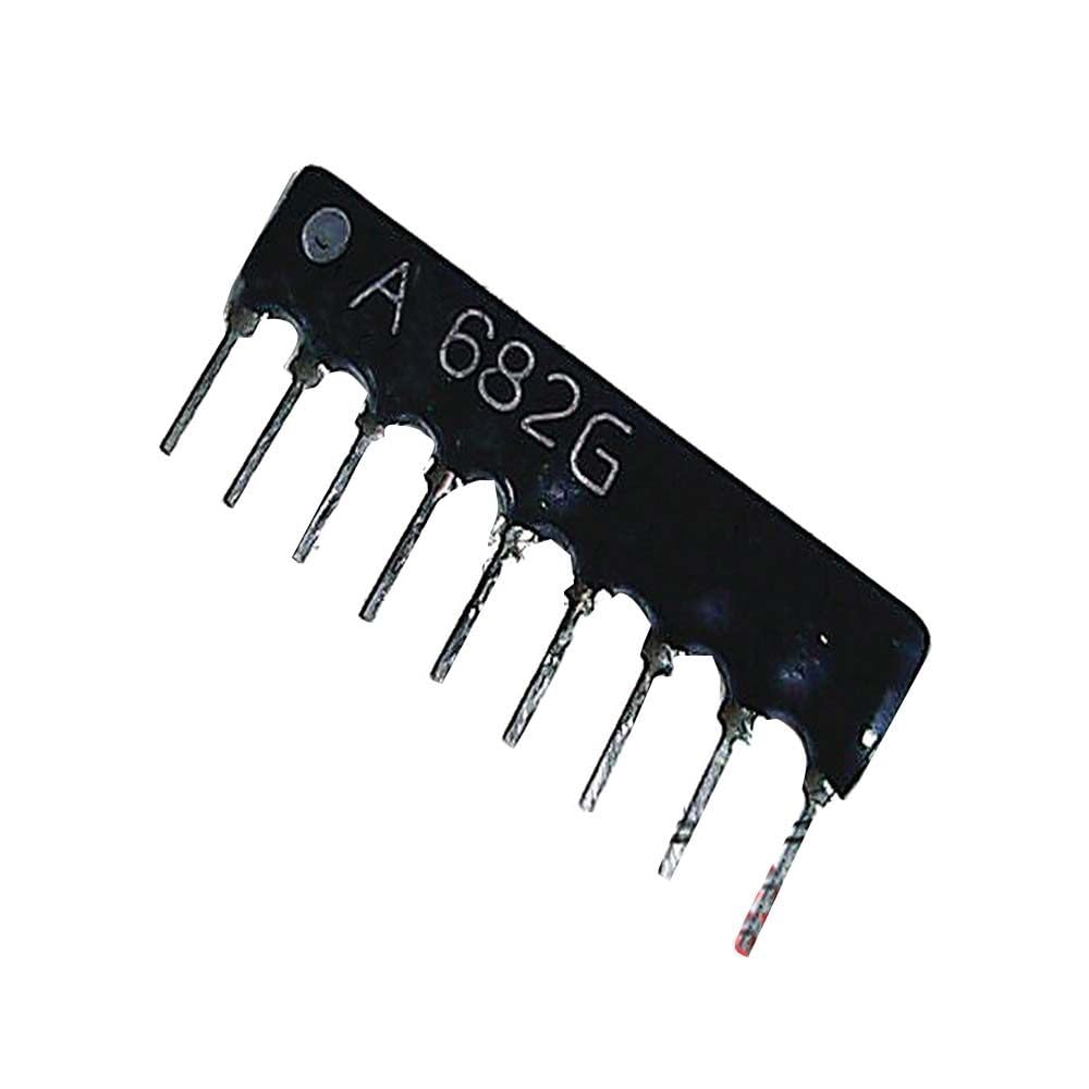 AmAir 50PCS A09-682G SIP-9 A09-682 6.8K Ohm 8 Commoned Resistor Network Array 9 PIN