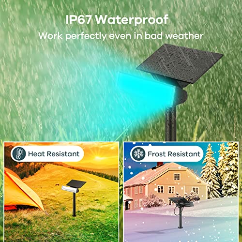 Linkind Color Solar Spot Lights Outdoor, 54 Leds Rgb Color Changing Solar Outdoor Lights, Ip67 Waterproof Solar Powered Landscape Spotlights, Outdoor Solar Lights For Yard House Garden, 4 Pack #TOP4