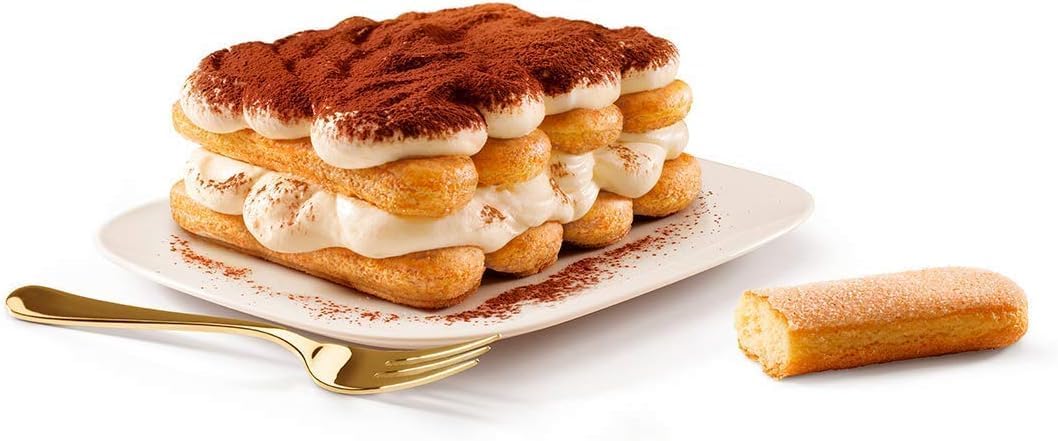 Italian Gourmet Bundle Vicenzovo, 6 x 300 g biscuits cuillère pour tiramisu savoiardi pâtisserie italienne œufs frais farine italienne sucre italien format 1,8 kg + Italian Gourmet Polpa