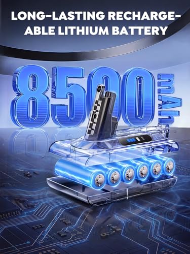 Image of FLYLINKTECH 8500mAh V10 Battery Replacement, Battery for V10 Animal /Absolute /Motorhead /Fluffy /Total Clean SV12 Aspirateur Includes 1 Post-Filter and 1 Brush (not Applicable to SV10)