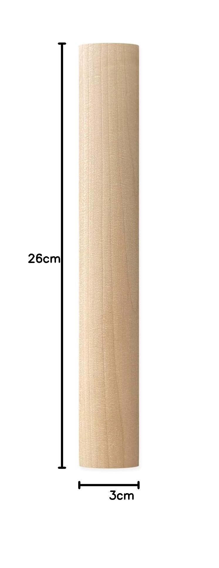 Jovi - Rodillo de Madera de 20 cm, Herramienta de Modelado | Ideal para arcilla de secado al aire, fácil de limpiar