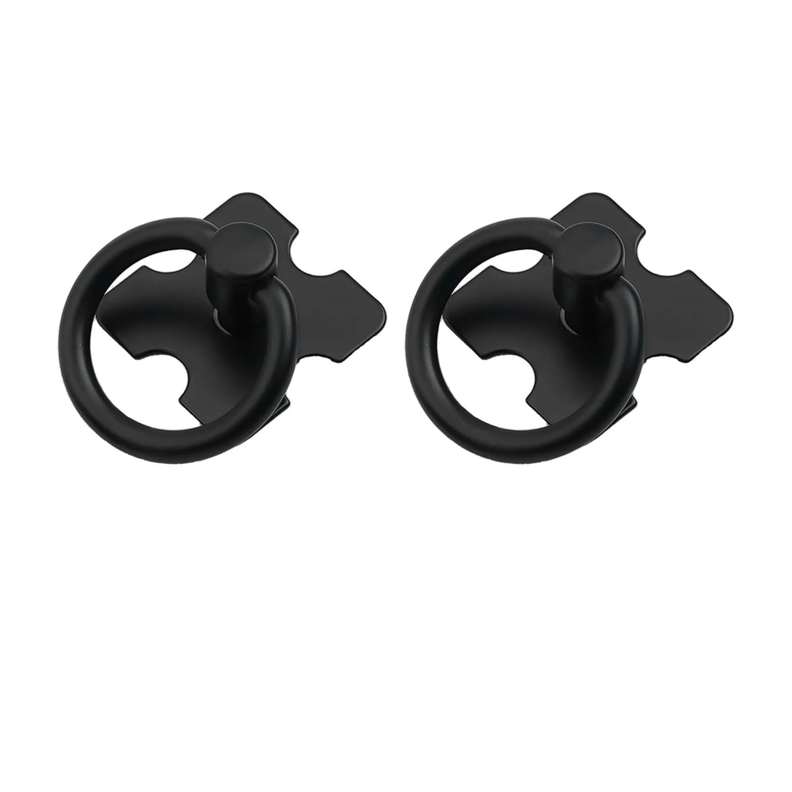 Tiradores de armario, cajones, pomos, manijas for muebles, de aleación, color negro y plateado, con un solo orificio.(10pc Black)