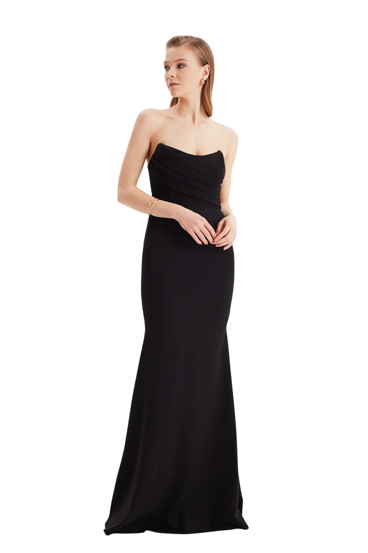 Trendyol Women Maxi Mermaid Regular Woven Evening Dress Black