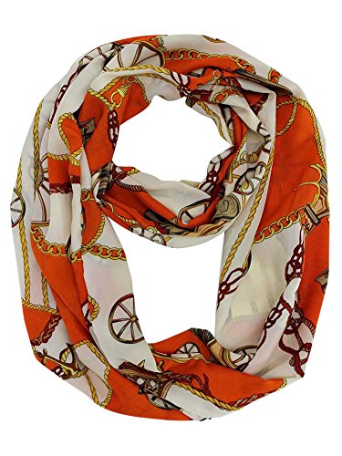 Luxury Divas Wagon Wheel Nautical Anchor Infinity Scarf