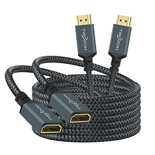 Twozoh HDMI Extension Cable 3M 2 Pack, 4K HDMI Extender Male to Female Lead