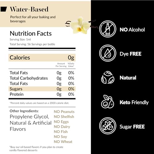 Image of Dolce Flav Vanilla Extract 1 Gallon - 1 Gallon Water-Soluble Kosher, Sugar-Free, Concentrated Vanilla Flavoring for Baking, Cookies & Desserts