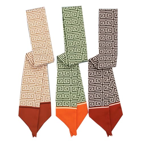 3 Pack Purse Scarf Set,Silk Ribbon Scarves for Bags Head Scarf for Handbag Handle Scarf Band Hair Neck Scarf for Women Fashion Holiday Gifts Wrapping,37
