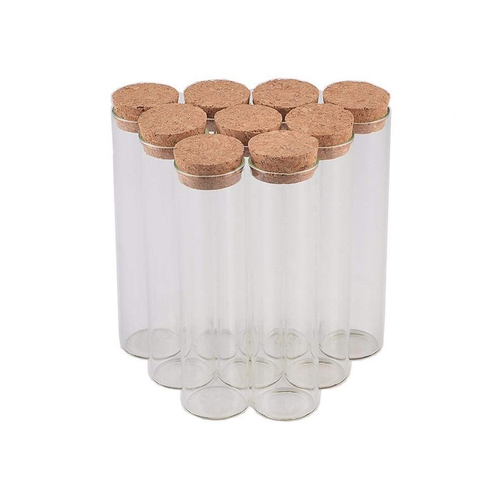 Jinchao- Tubos de ensayo, 50pcs / Lot minúsculo pequeño Tubo de ensayo vacío, 30 * 100 mm 50ml, Cork Botellas Viales, for decoración de la Boda