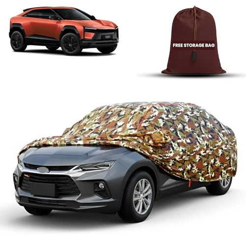 Image of MORNYRAY Car Cover for Mahindra BE 6 | Fully Waterproof Car Body Cover | with Mirror & Antenna Pocket | Dustproof, Windproof & Anti-Scratch Lining, Camouflage
