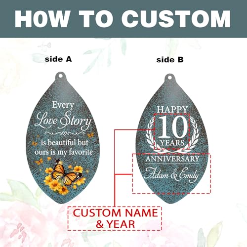 Image of ASTARIN Personalized 20th 50th Anniversary Wind Chime, Happy Anniversary Wedding Valentine's Day Gift for Wife Husband Men Women Sister, Golden Anni Keepsake for Parents Couples