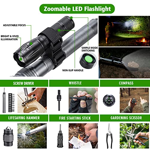 ZENHOSIT-Multifunctional-Folding-Tactical-Shovel-Hatchet-Combo-With-Axe-Flashlight-Extension-Handles-For-Camping-Cycling-Hiking-193-409-Inches