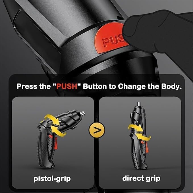 Image of 47 in 1 Cordless Electric Screwdriver Kit - Rechargeable Power Drill with 4.2V Lithium Battery, LED Light, and Multiple Bits for Home, Car, and DIY Repairs. (Pack of 1)