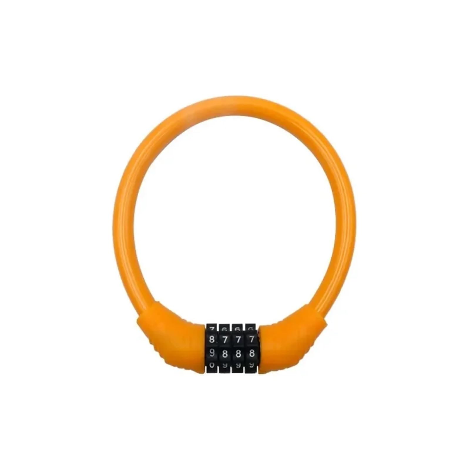 4-Digit Code Bicycle Cable Lock - Alloy Steel Anti-Theft Lock for MTB and Road Bikes, Combination Password Security Padlock(Orange)
