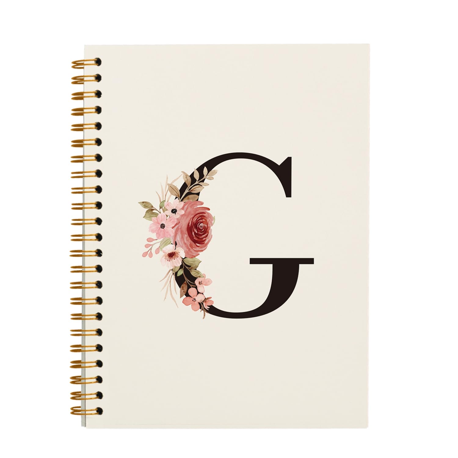 Initial Letter G Notebook, Personalized Gifts, Custom Notebook Journals for Writing, Customized Gifts, Monogrammed Gifts for Women, Personalized Notepads, Hardcover Spiral Notebook 5.5 x 8.3