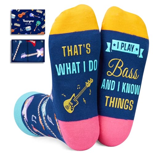 HAPPYPOP Bass Gifts for Women Men - Socks for Bass Players, Music Lover Gifts...
