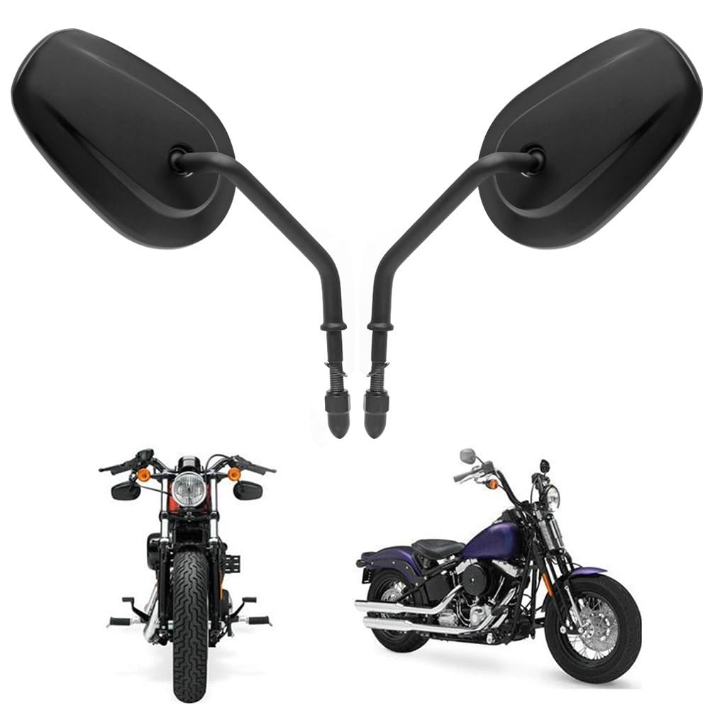 Rétroviseurs Moto Noir Tige Longue Pour Harley Sportster - Alliage Zinc, Miroir Convexe, Réglables