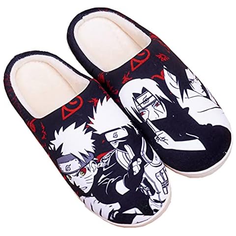 WANHONGYUE Naruto Anime Slipper Soft Plush House Slippers Women Men Winter Anti-slip Indoor Slip on Shoes Cover
