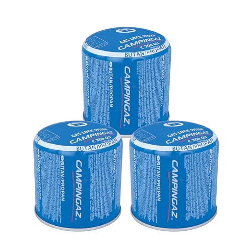 Campingaz 3 x C206 GLS Cartouche gaz, Lot de 3, pour réchauds et lanternes de Camping 206, 190 g de mélange Butane/Propane Puissant (80/20) par Cartouche, Bleu