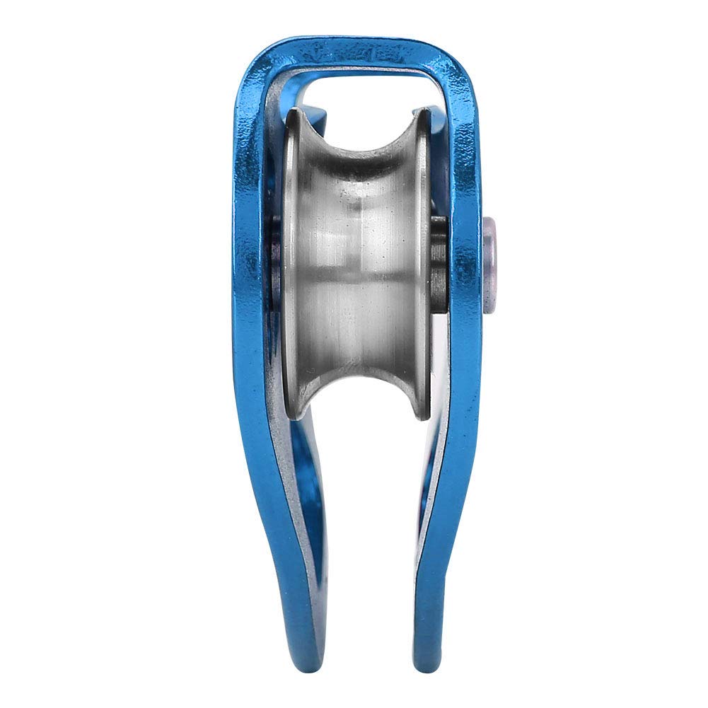 MAGT Polea de Escalada 30KN Polea Doble Zip Line Rescue Cable Trolley Equipo para Escalada en Roca Al Aire Libre Polea Escalada Polea Doble(Color : Azul)