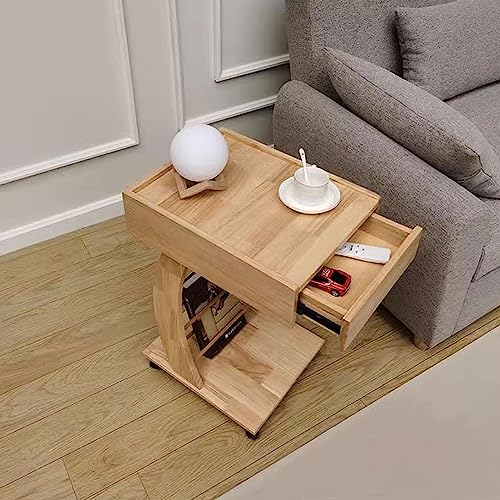 Mesa de centro rústica en forma de C para desayunar en el sofá 4