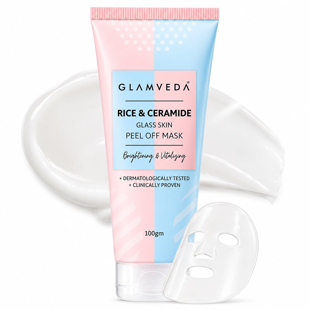 Glamveda Rice & Ceramide Korean Glass Skin Peel-Off Mask | Brightening & Anti-Aging Face Mask | Removes Dead Skin | 100g-picture-40