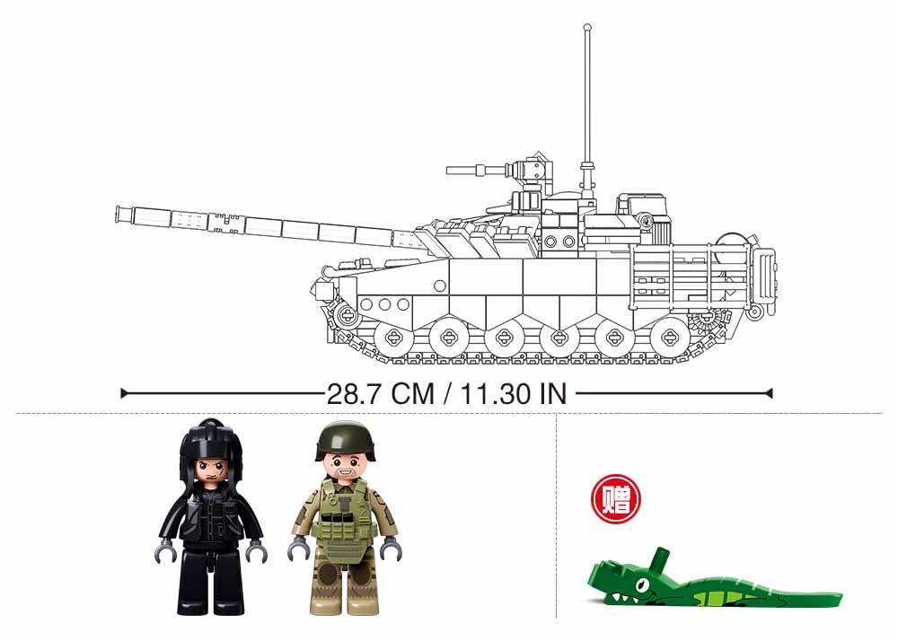 Sluban T-80BVMS M38-B1178 Kit de modélisme de Char Militaire, échelle 1:35, 798 pièces, Design 2 en 1