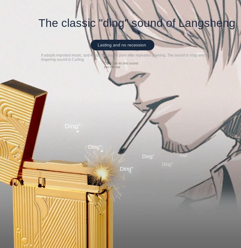 Encendedor estilo retro clásico de cobre dorado recargable miniatura 7