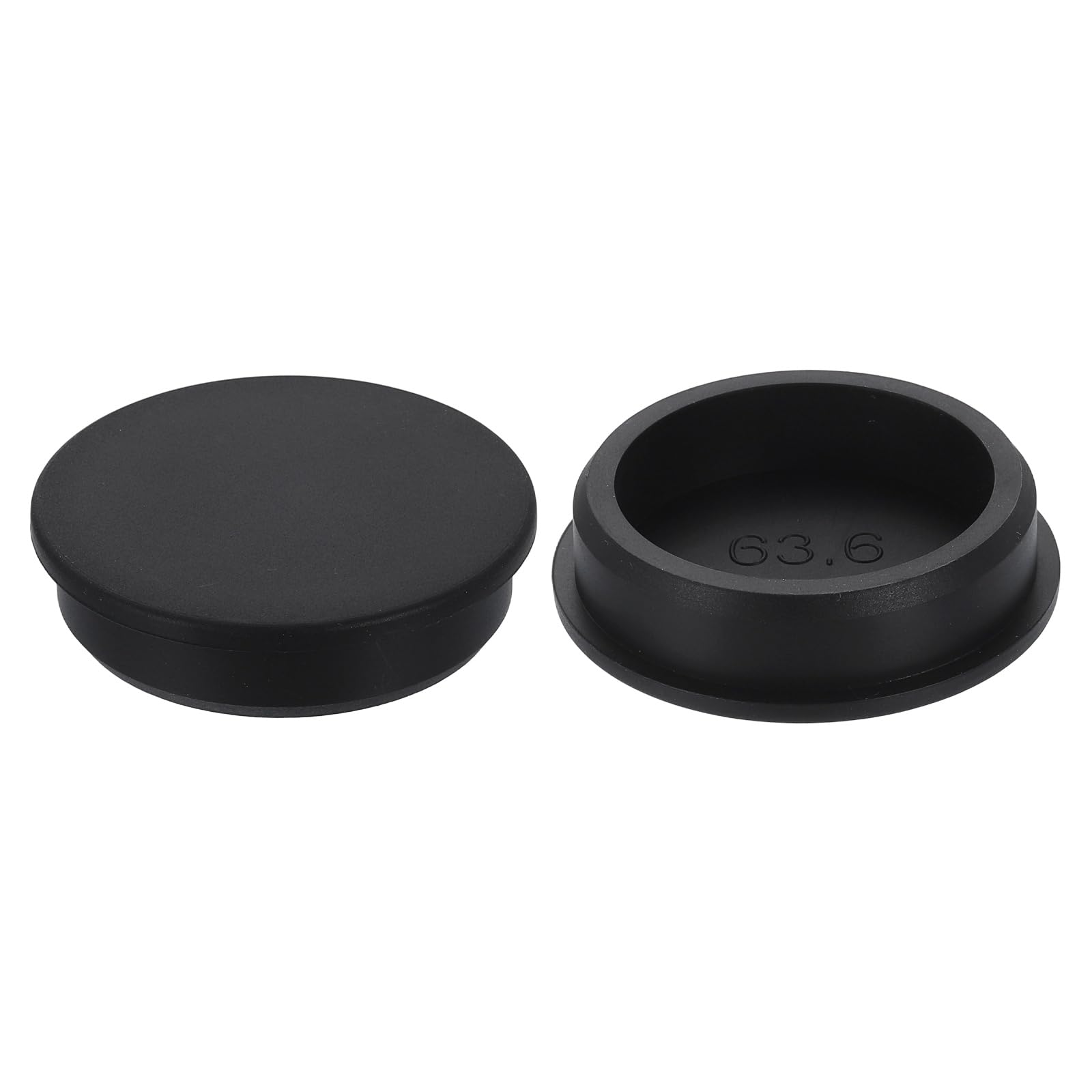 sourcing map 2Pcs Silicone Hole Plug, Waterproof Round Rubber Stoppers Bottle Seal Plugs Tube Pipe End Caps for 62mm/2.44" Hole for Bathtub Bottle, Black