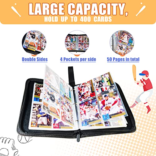 Sunhorse YX-BCB-WHITE-400 Card Binder 400 Pockets, Trading Card Binder With Sleeves, Baseball Card Binder thumb #1