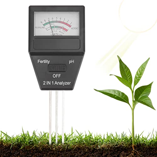 2 Em 1 Testador de PH E Fertilidade Do Solo, 3 Sondas Plug And Play, 18 cm de Comprimento Pequeno E 