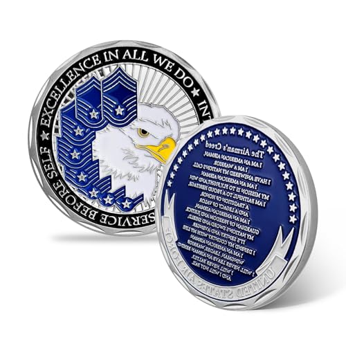 ASmileIndeep U.S. Air Force Military Challenge Coin Airman's Values Creed Challenge Coins...