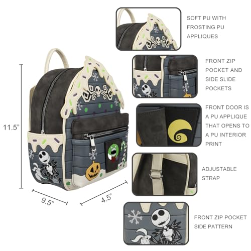 Bioworld Nightmare Before Christmas Frosted Christmas Town House Women's Mini Backpack4
