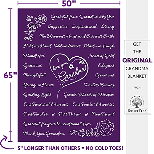 Buttertree Mom And Grandma Blankets, Throw Blankets 65" X 50" (2-Pack, Purple) #TOP2