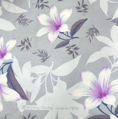 Image of Bombay Dyeing Epigram Printed Single Bed 100% Cotton Bedsheet Collection - (224X150) (F. Grey)