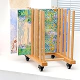 YIVIVEN Art Storage Rack with Wheels, Artwork Storage, Art Drying Rack, Art Canvas Storage, Drawing Board Storage Rack, Frame, Panel, Art Storage Organizer(11.8'x21.6'x19.5')