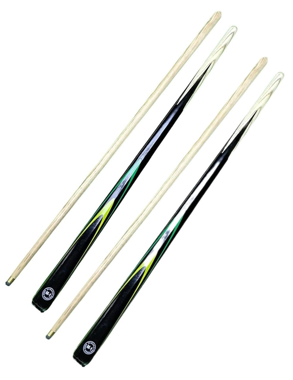 2 Qty Snooker Cue Sticks 2-Piece Set with 9mm Tip - Lightweight Hand-Painted Wooden Cues, Durable Design for Precision Play, Breaks & Jumps, Suitable for House, Bar, or Club Use