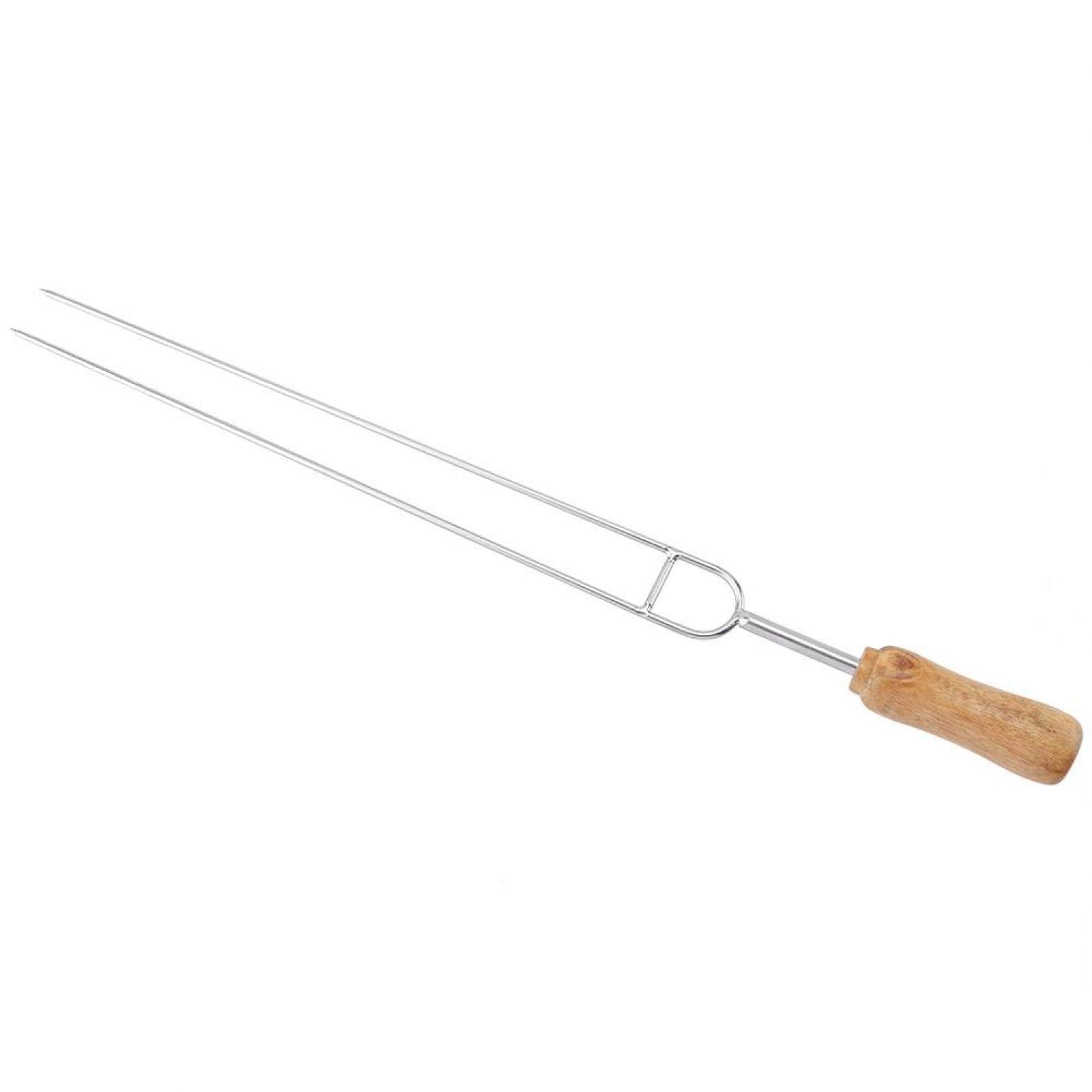 Spiedini per Barbecue a Forma di U, Forchetta in Acciaio Inossidabile Riutilizzabile con Manico in Legno per Arrosti, Kebab e Grigliate all'Aperto, Resistente al Calore, Ideale per Feste e Campeggio