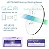 MEETSUN Blue Light Blocking Glasses, Anti Eye Strain Headache (Sleep Better),Computer Reading Glasses UV400 Transparent Lens (Black+Leopard+Clear, 53) #3